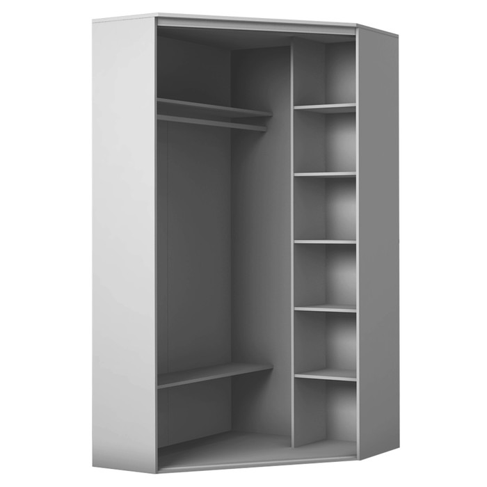 Угловой шкаф-купе Хит-У-23-4-77, 2300х1103х1103 Белый/Леопард