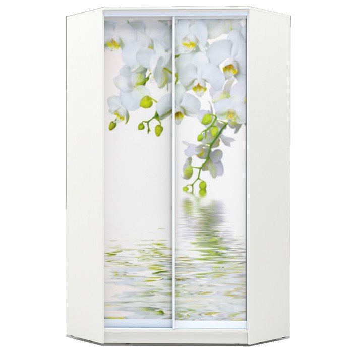 Угловой шкаф-купе Хит-У-23-4-77, 2300х1103х1103 Белый/Орхидея