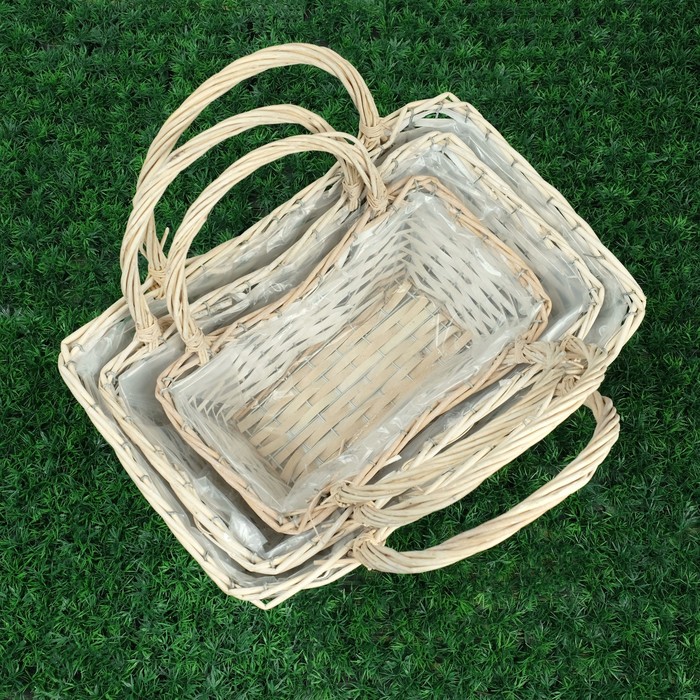 Набор корзин плетеных ива: 47х24H18/32, 42х20H16/30, 37х16H15/28, 3 шт