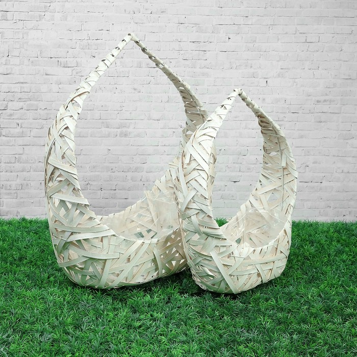 Набор корзин плетеных ива, металл: 33х19х10/H47; 27х13х10/H40, 2 шт