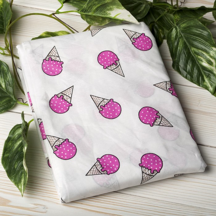 Пододеяльник на молнии, размер 112×147 см, мороженое фуксия, бязь