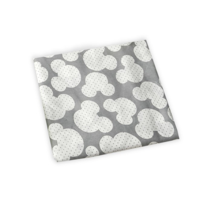 Простыня на резинке, размер 75×125×12 см, мышонок кофе, бязь