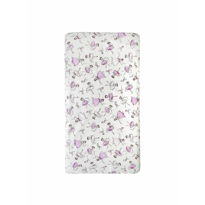 Простыня на резинке, размер 75×125×12 см, мышонок голубой, бязь