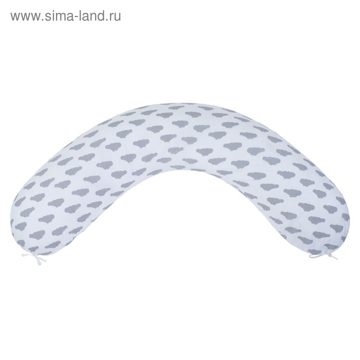 Подушка для беременных, размер 34 × 170 см, облака серый