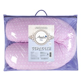 Подушка для беременных, размер 34 × 170 см, сердечки розовые от Сима-ленд
