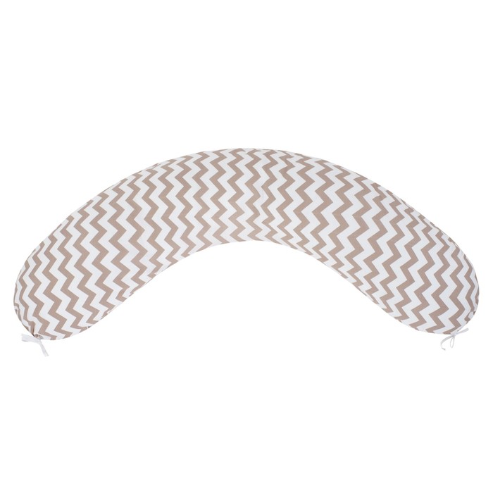 Наволочка к подушке для беременных, размер 34×170 см, зигзаг кофе