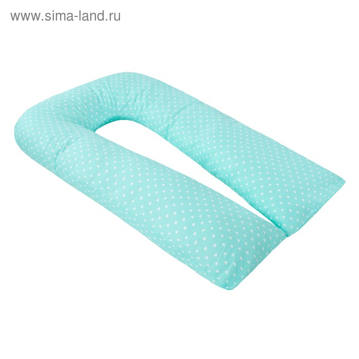 фото Наволочка к u-образной подушке для беременных, размер 35×340 см, сердечки мята amarobaby