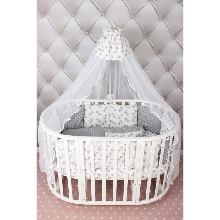 Комплект в кроватку «Мимими», 18 предметов, бязь, серый