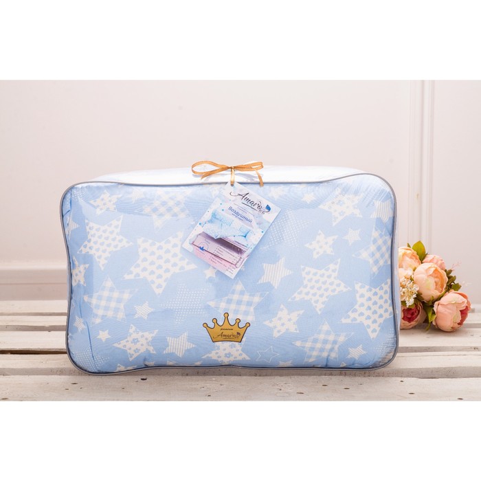 Комплект в кроватку «Воздушный», 19 предметов, бязь, голубой