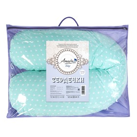 Подушка для беременных, размер 34 × 170 см, принт сердечки, цвет мята от Сима-ленд