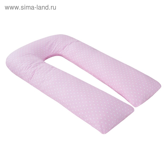 фото Подушка для беременных u-образная, размер 35 × 340 см, сердечки розовые amarobaby