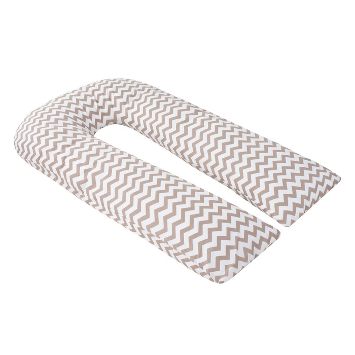 Наволчка к U-образной подушки для беременных, размер 34×170 см, зигзаг кофе