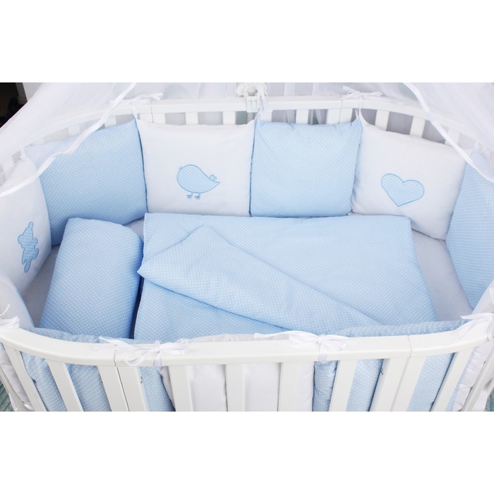 Комплект в кроватку Premium Кроха, 18 предметов, голубой