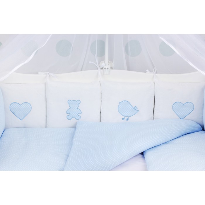 Комплект в кроватку Premium Кроха, 18 предметов, голубой