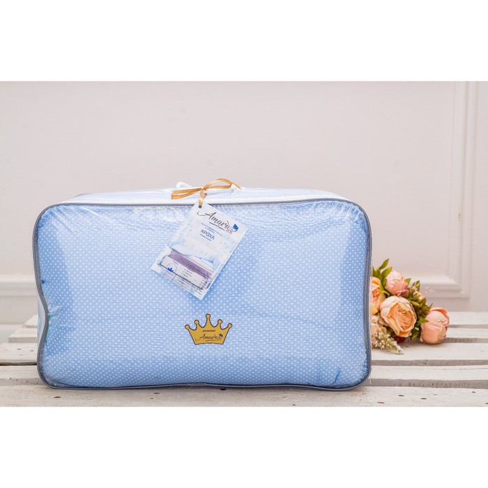 Комплект в кроватку Premium Кроха, 18 предметов, голубой