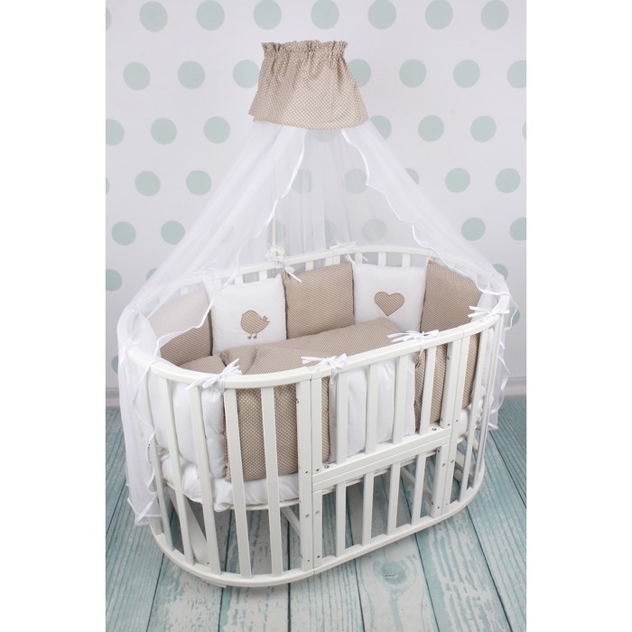 Комплект в кроватку Premium Кроха, 18 предметов, кофе