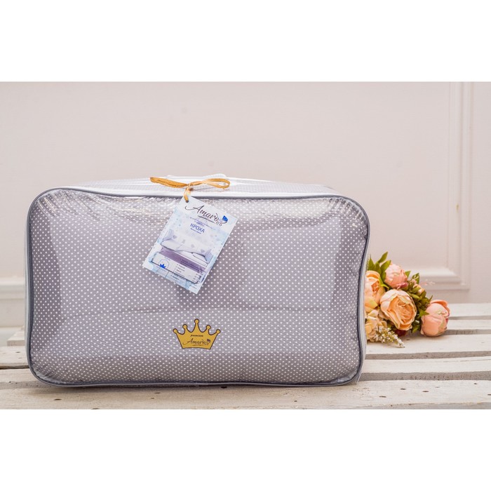 Комплект в кроватку Premium Кроха, 18 предметов, серый