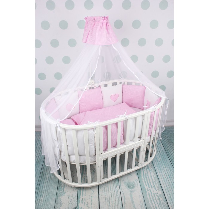 Комплект в кроватку Premium Кроха, 18 предметов, розовый