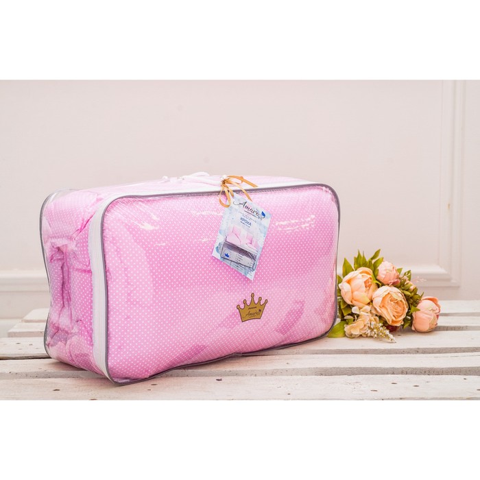 Комплект в кроватку Premium Кроха, 18 предметов, розовый