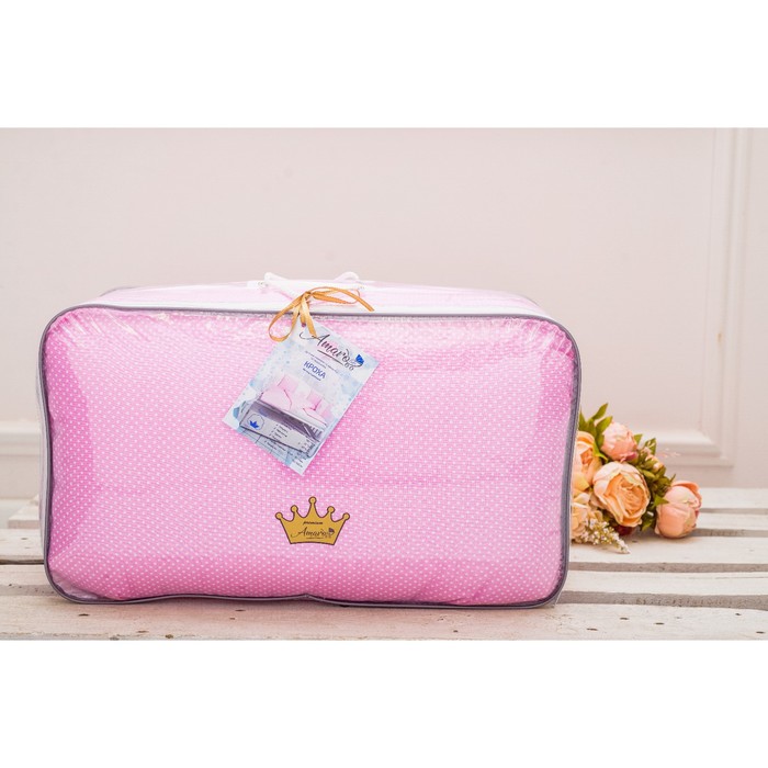 Комплект в кроватку Premium Кроха, 18 предметов, розовый