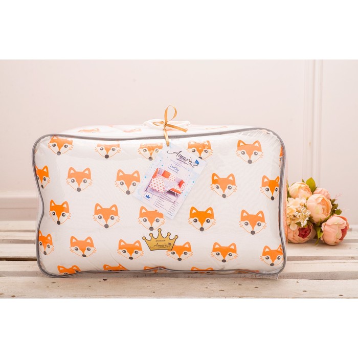 Комплект в кроватку Premium Lucky, 19 предметов, поплин/бязь, оранжевый