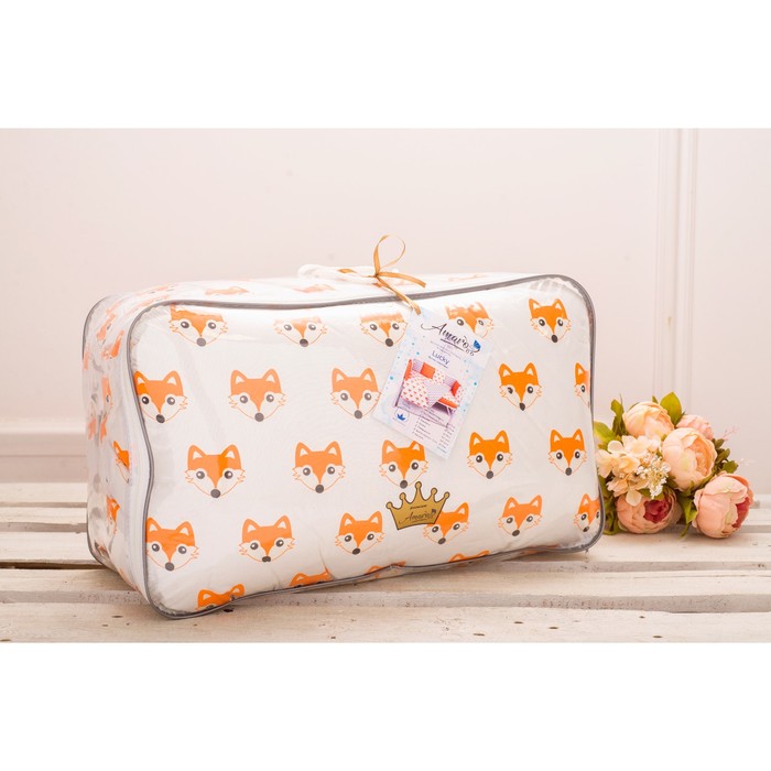 Комплект в кроватку Premium Lucky, 19 предметов, поплин/бязь, оранжевый