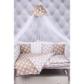 

Комплект в кроватку Premium Soft, 19 предметов, бязь, коричневый