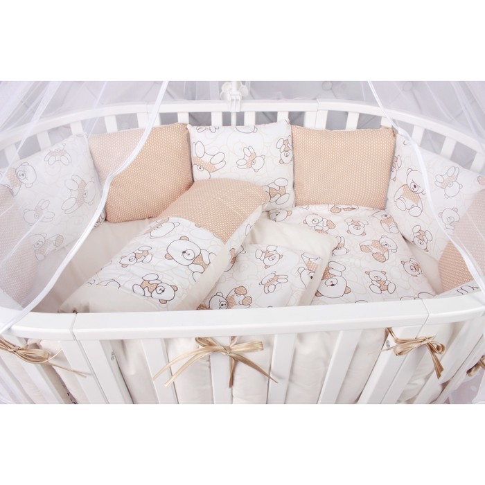 Комплект в кроватку «Триумф», 19 предметов, поплин, бежевый