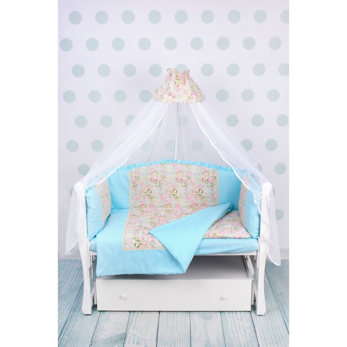 Комплект в кроватку «Волшебная сказка», 7 предметов, поплин, бирюзовый