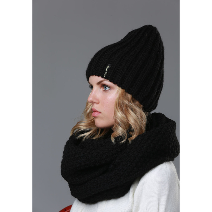 Шапка женская "Лоретта" цвет чёрный, р-р 56