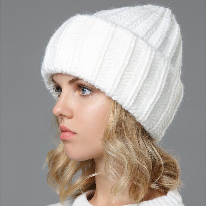 Шапка женская "Пенелопа" цвет молочный, р-р 56