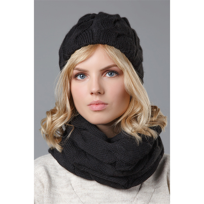 Снуд женский "Мими" цвет чёрный, р-р 130x30