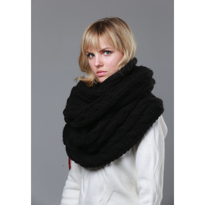 Снуд женский "Роспуск" цвет чёрный, р-р 170x35