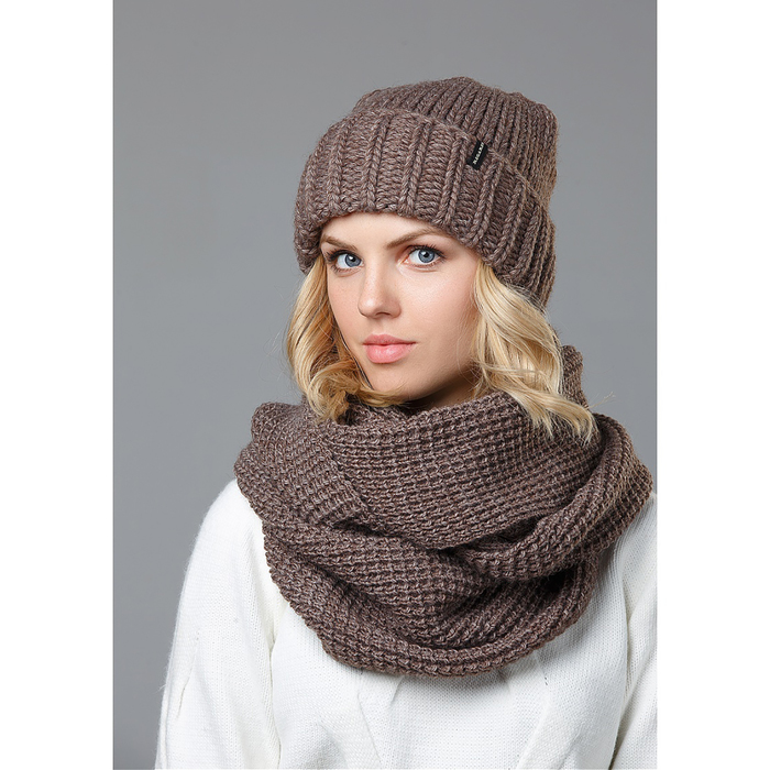 Снуд женский "Дриада" цвет тёмно-кофейный, р-р 145x35