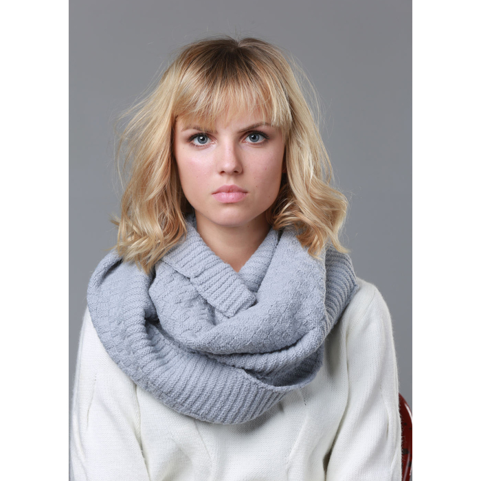 Снуд женский "Сицилия" цвет светло-серый, р-р 180x37