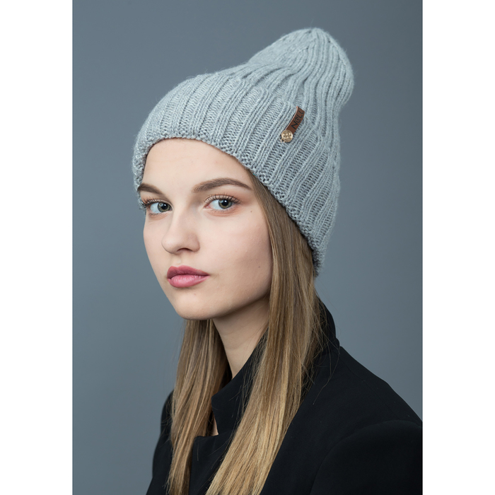 Шапка женская "Джейк" цвет серый, р-р 56