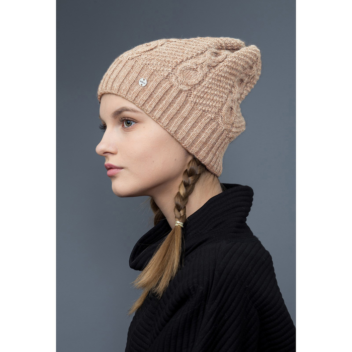 Шапка женская "Дитта" цвет кофейный, р-р 56