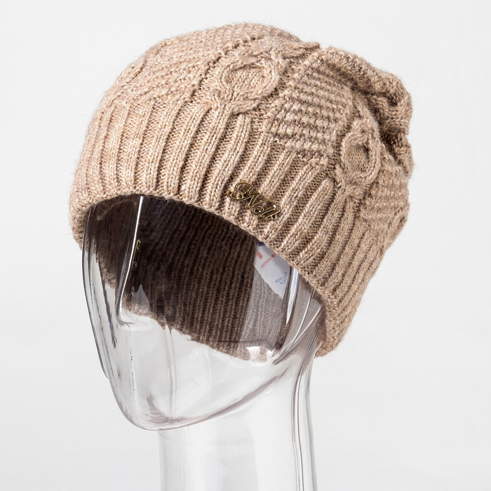 Шапка женская "Дитта" цвет кофейный, р-р 56