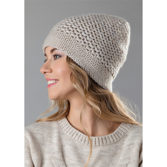 Шапка женская "Лейла" цвет светло-бежевый, р-р 56