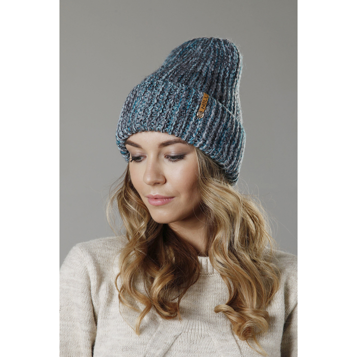 Шапка женская "Лиана" цвет бирюзовый, р-р 56