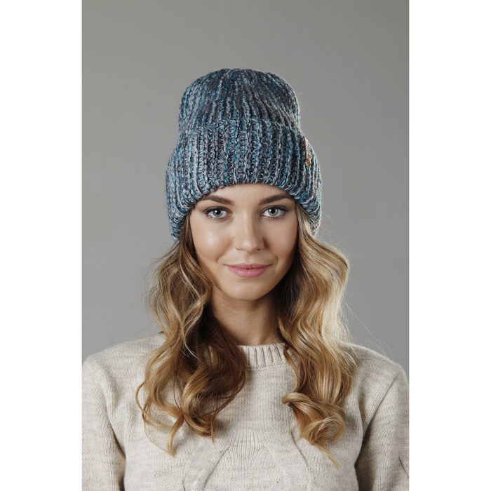 Шапка женская "Лиана" цвет бирюзовый, р-р 56