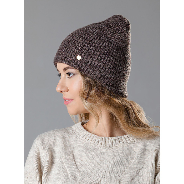Шапка женская "Монна" цвет коричневый, р-р 56