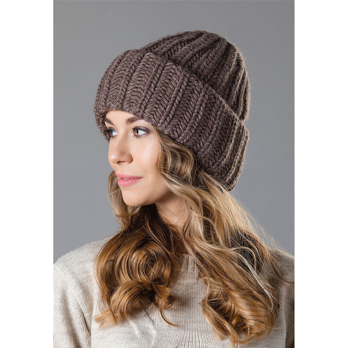 Шапка женская "Пенелопа" NELL цвет тёмно-кофейный, р-р 56