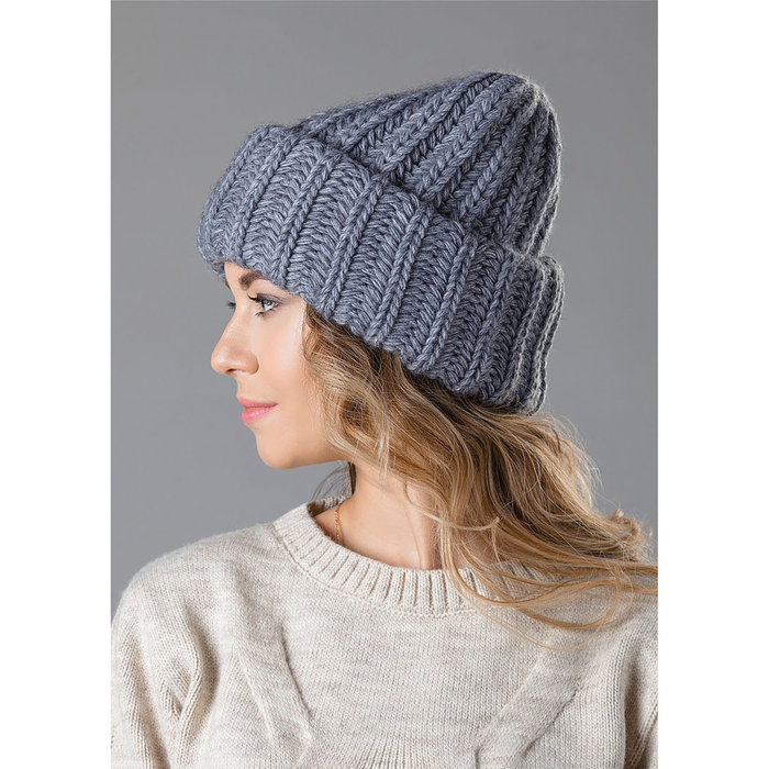 Шапка женская "Пенелопа" NELL цвет тёмно-серый, р-р 56