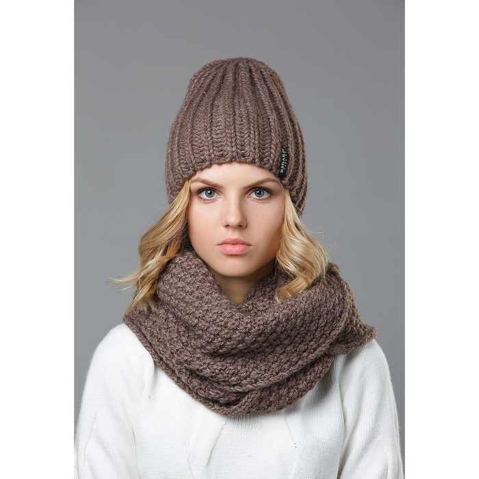 Шапка женская "Лоретта" цвет тёмно-кофейный, р-р 56