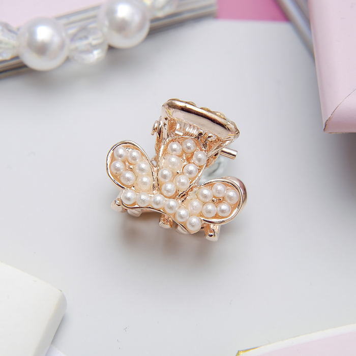 Краб для волос "Жемчужная капель" 2 см корона