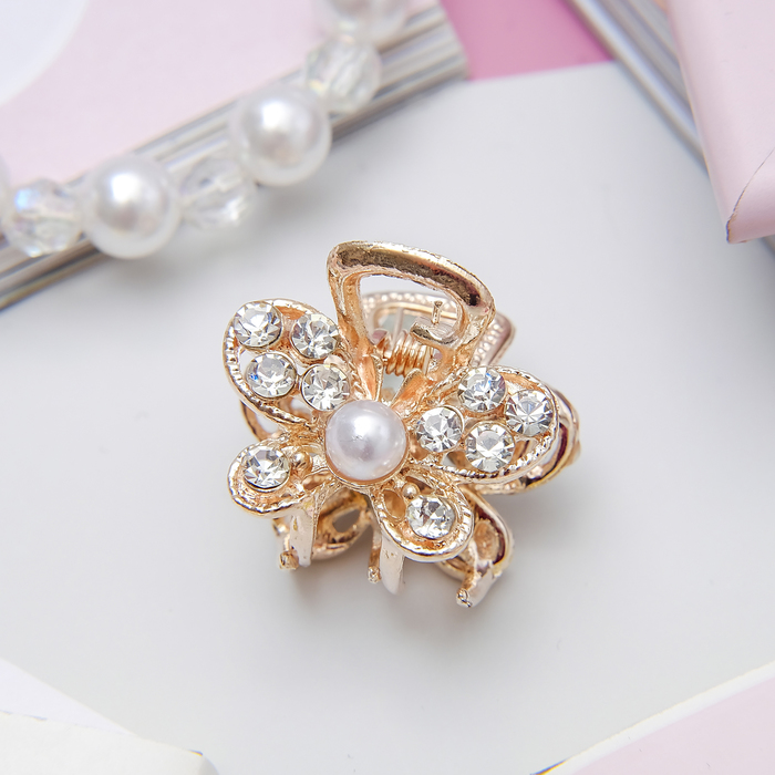 Краб для волос "Сказочная жемчужинка" 2,5 см бабочка