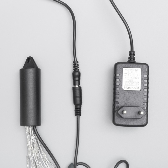 Конский хвост, "Роса", Д:2 м, 15 серебристых нитей, Н.С. LED-300-6V-220V, БП в компл, БЕЛЫЙ