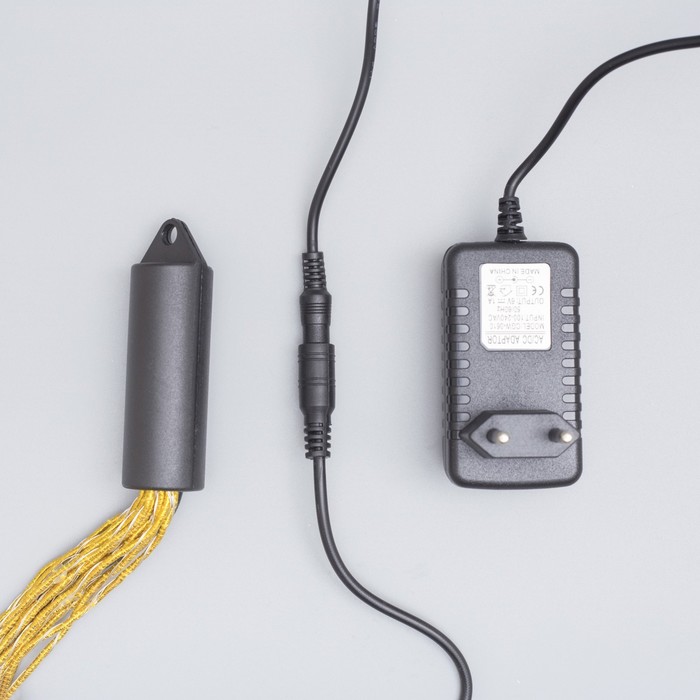 Конский хвост, "Роса", Д:2 м, 15 золотистых нитей, Н.С. LED-300-6V-220V, БП в компл, БЕЛЫЙ