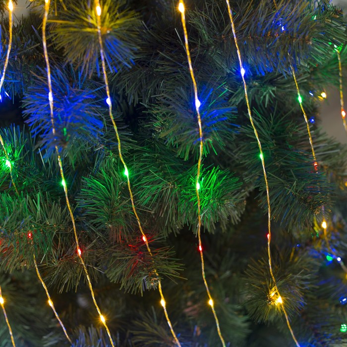 Конский хвост, "Роса", Д:2 м, 15 золотистых нитей, Н.С. LED-300-6V-220V, БП в компл, МУЛЬТИ